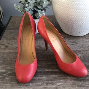 Jcrew Italian Leather Red Heels
